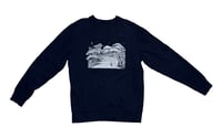 Giant Mushroom Forest Sweatshirt - Navy Blue