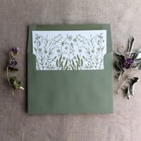 Image 3 of English botanical garden printed liner for A7square flap envelope