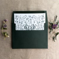 Image 4 of English botanical garden printed liner for A7square flap envelope
