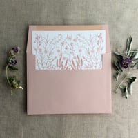 Image 2 of English botanical garden printed liner for A7square flap envelope