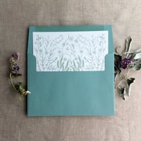 Image 10 of English botanical garden printed liner for A7square flap envelope