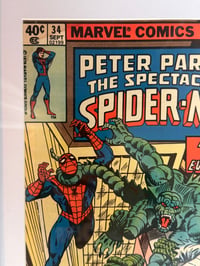 Image 2 of Framed Vintage Spectacular Spider-Man #34 (1979) Comic Book | Lizard & Iguana