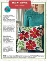 Image 1 of Scarlet Blooms Punch Needle PDF Pattern