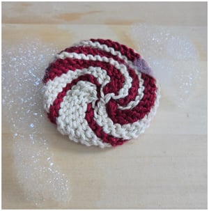 Image of Candy Cane Swirl Pot Scrubbie Knitting Pattern