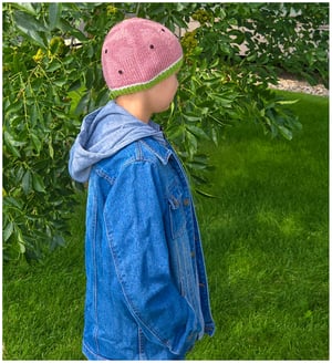 Image of Watermelon Winter Hat Knitting Pattern 