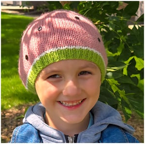 Image of Watermelon Winter Hat Knitting Pattern