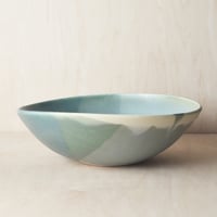 Image 1 of sage and cream altered serving bowl