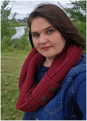 Image of Flames Dance Infinity Scarf Knitting Pattern