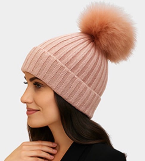 Image of BEANIE FUR POM POM HAT