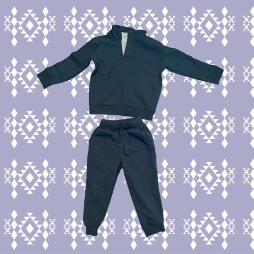 Image of Cat & Jack Navy Quilted Sweatshirt Set (3T)