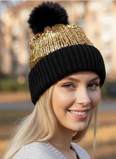 Image of POM POM BEANIE HAT