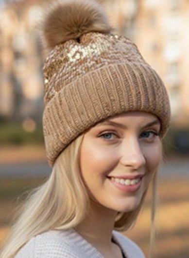 Image of POM POM BEANIE HAT