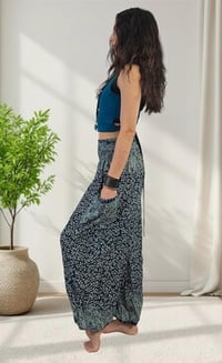Image 5 of Boho Harem Pants, Festival Yoga Trousers with Pockets - Botanical Print