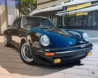 30x40 cm. Print Porsche 930 Turbo Stuttgart Front View