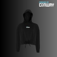Image 2 of COACHED BY CONWAY WOMENS OVERSIZED CROPPED HOODIE