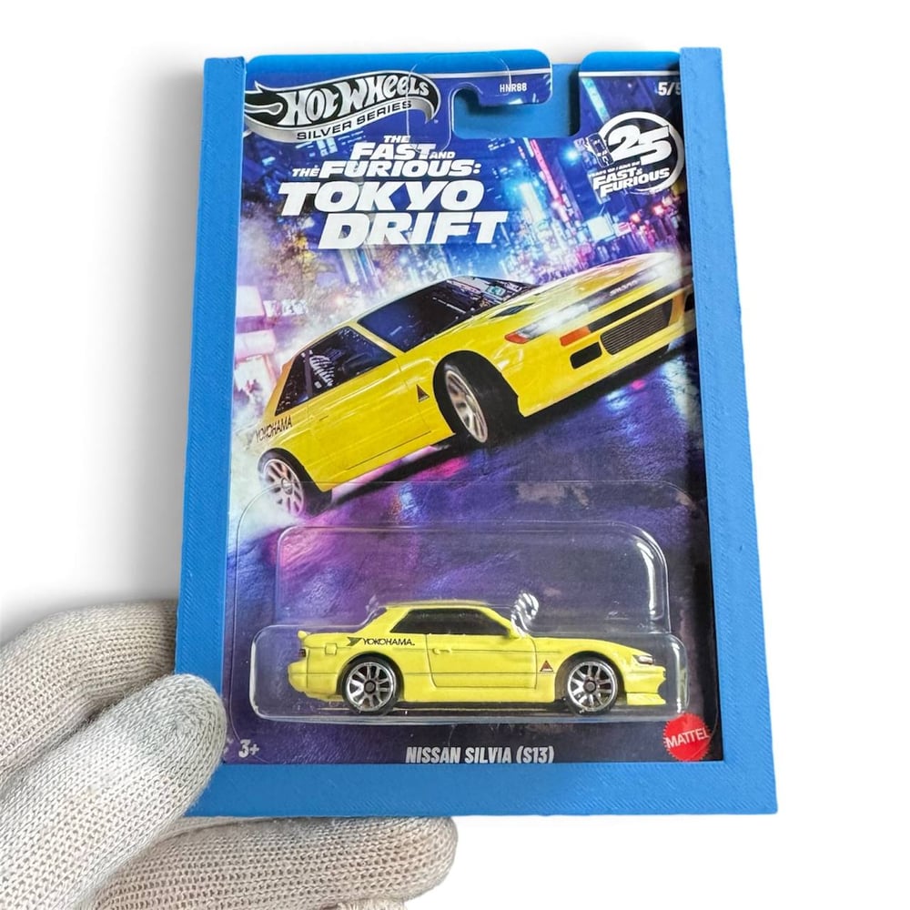 Image of Carded Diecast Car Display Frame Wall Mount Holder Hot Wheels Matchbox Blue
