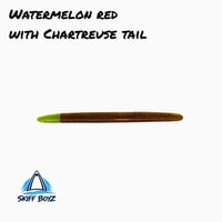 5 in Senko Watermelon red w chartreuse tail (5 Pack)