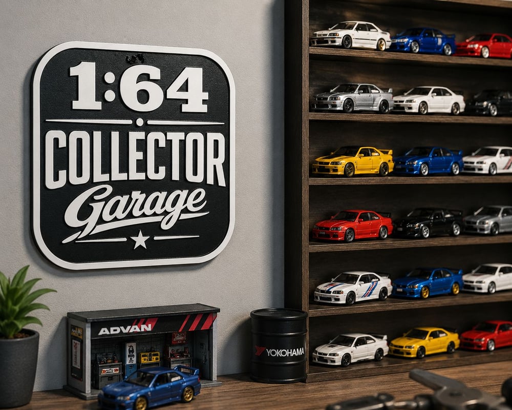 Image of Diecast Collector Garage Wall Sign 1:64 Display Shelf Wall Decor