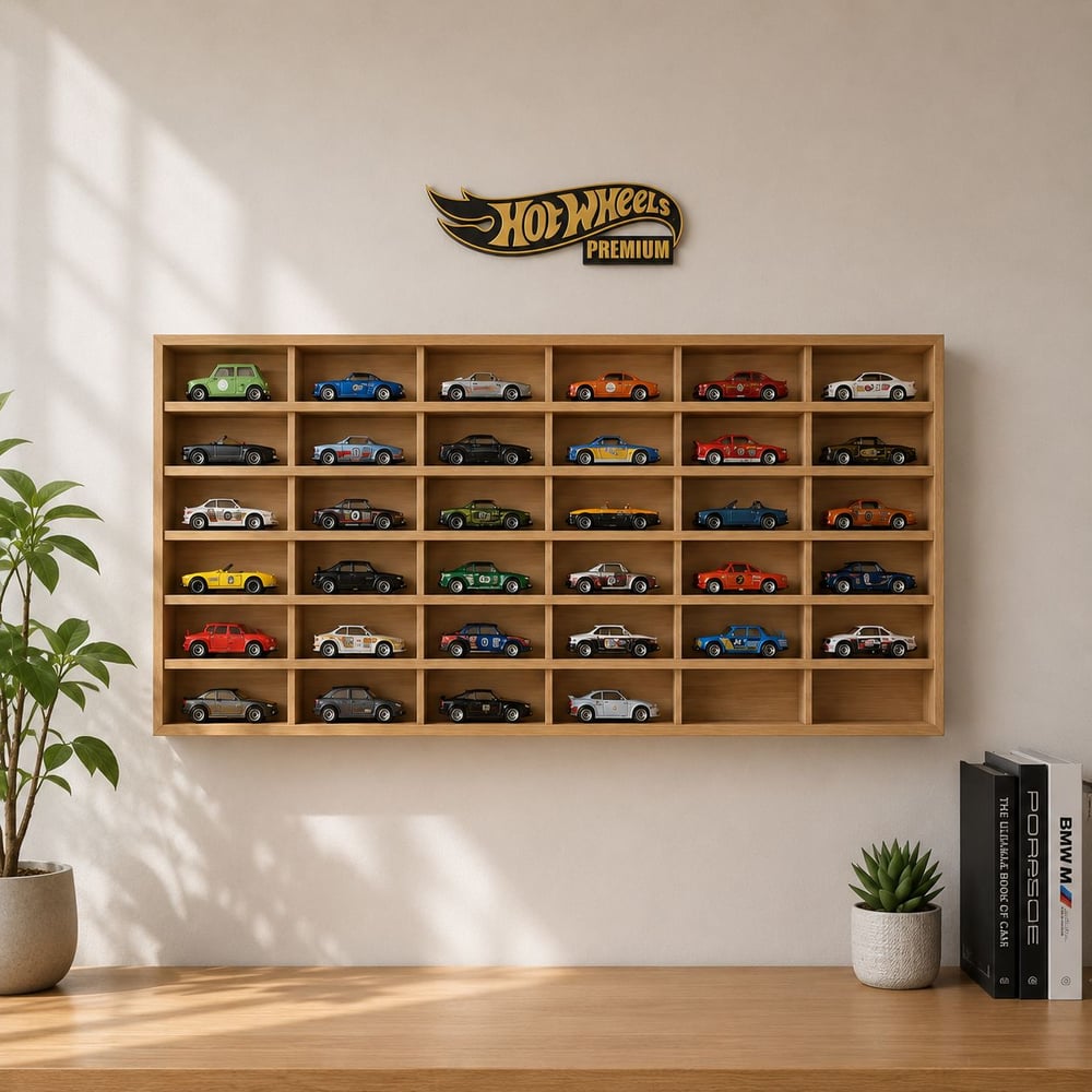 Image of Wall Decor Sign for Hot Wheels Premium Collectors Display Garage Shelf