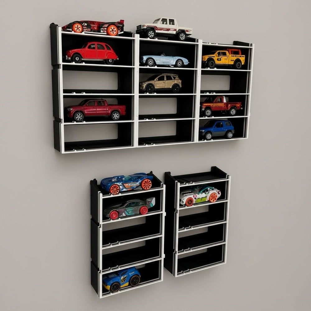 Image of Modular 1:64 Diecast Car Display Shelf for Hot Wheels & Matchbox 5 Slots