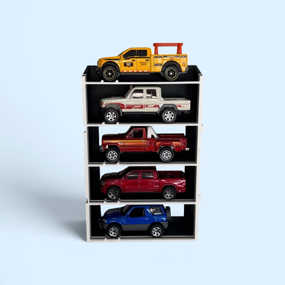 Image of Modular 1:64 Diecast Car Display Shelf for Hot Wheels & Matchbox 5 Slots