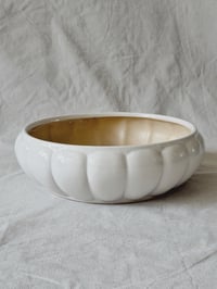 Image 1 of Large Hager-Style Ribbed Ceramic Bowl 