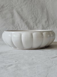 Image 3 of Large Hager-Style Ribbed Ceramic Bowl 