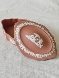 Image 4 of Wedgwood “Playing Cupids” Jasperware Oval Box