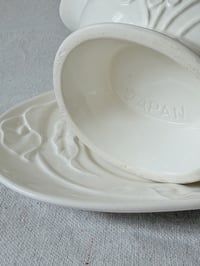 Image 2 of Vintage Japanese Calla Lily Gravy Boat & Underplate