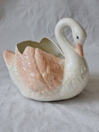 Image 2 of Vintage Iridescent Swan Planters