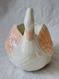 Image 3 of Vintage Iridescent Swan Planters
