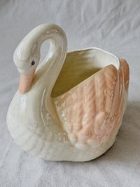 Image 4 of Vintage Iridescent Swan Planters