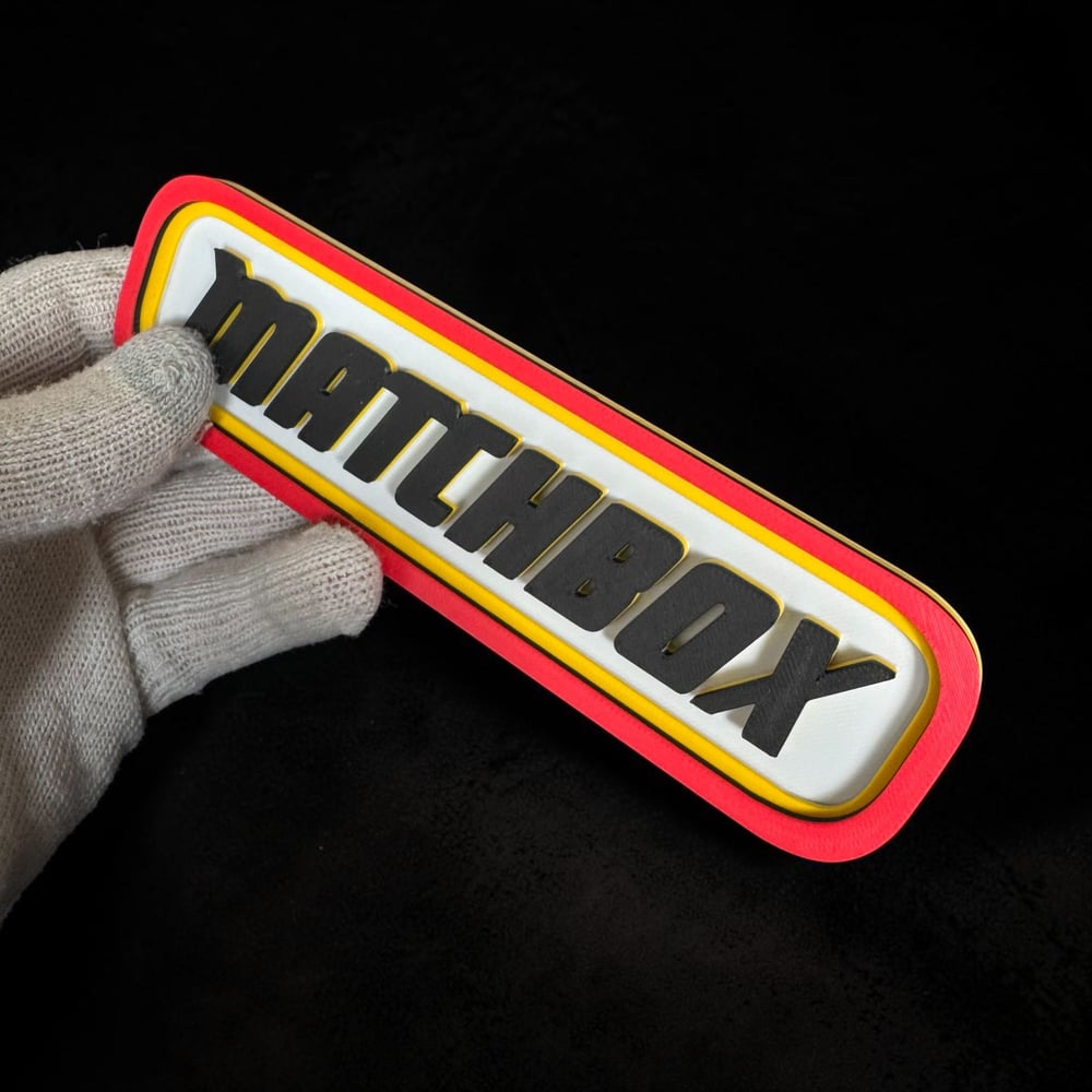 Image of Wall Decor Sign for Matchbox Diecast Collectors Display Garage Shelf