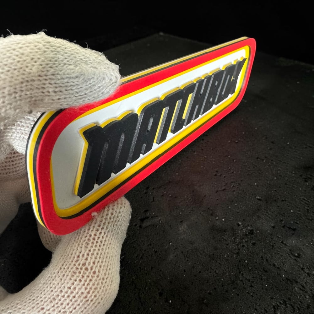 Image of Wall Decor Sign for Matchbox Diecast Collectors Display Garage Shelf