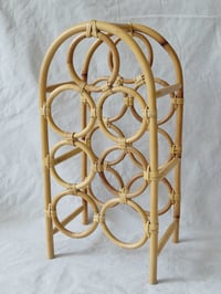 Image 2 of Vintage Bent Bamboo 7-Bottle Wine Holder