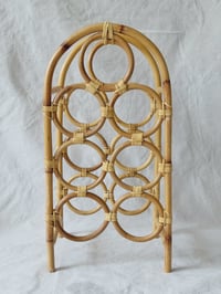 Image 3 of Vintage Bent Bamboo 7-Bottle Wine Holder
