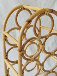 Image 1 of Vintage Bent Bamboo 7-Bottle Wine Holder
