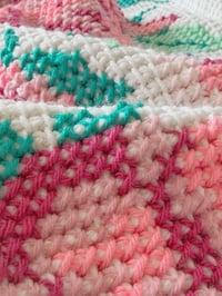 Image 4 of Hand-Knit Rose Cross-Stitch Blanket