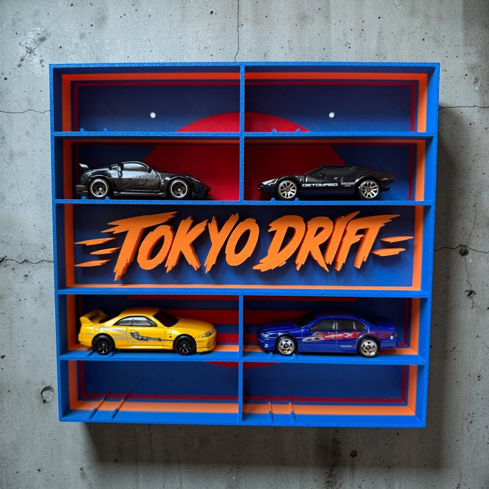 Image of Hot Wheels Display Shelf 8 Car Diecast Storage JDM Style Rack Collector