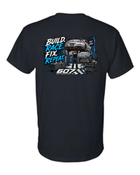 Image 1 of 607 Motorsports Build. Race. Fix. Repeat. Tee