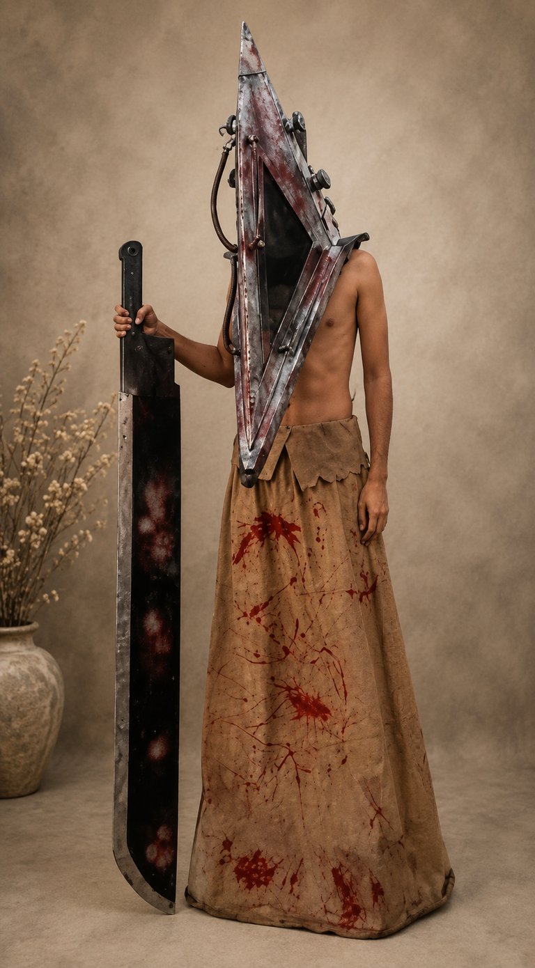 Pyramid Head custom costume and oversized prop created by Creativa Craft Design