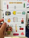 Back to School pac-man style - sticker sheet