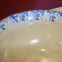 Image 3 of Robinson Ransbottom blue spongeware mixing bowl
