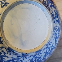 Image 4 of Robinson Ransbottom blue spongeware mixing bowl