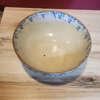 Image 5 of Robinson Ransbottom blue spongeware mixing bowl
