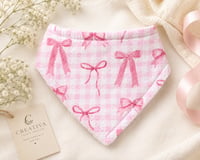 Image 1 of Pink Bow Baby Bandana Bib