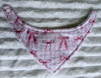 Image 3 of Pink Bow Baby Bandana Bib