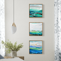 Image 1 of 'Coastals no.74' - triptych, 33x33cm each