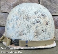 Image 6 of WWII M-1 Helmet. Snow Camo, Battle of the Bulge. 