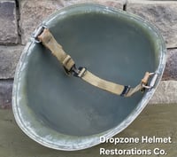 Image 10 of WWII M-1 Helmet. Snow Camo, Battle of the Bulge. 